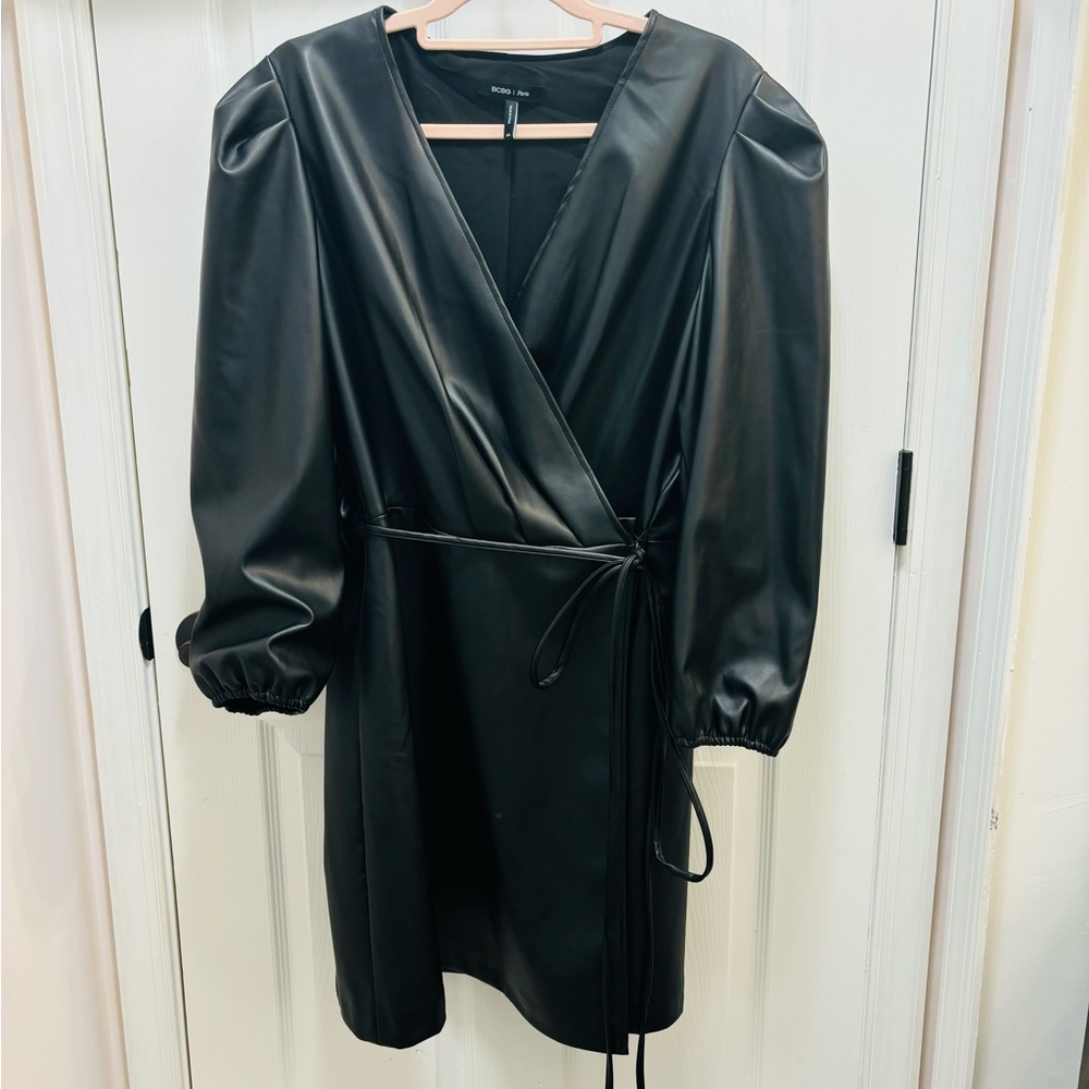 BCBG Faux Leather Dress